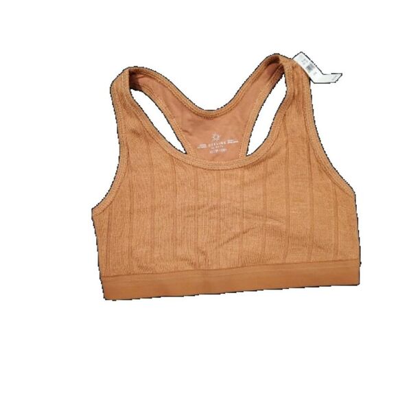Aerie Offline Recharge Soft Lounge Brown Orange Racerback Sports Bra Size XS - Picture 1 of 5